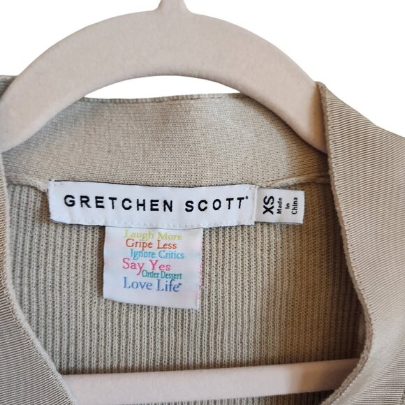 Gretchen Scott Sweater XS Beige Khaki Button Front Cardigan New - Picture 4 of 10
